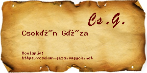 Csokán Géza névjegykártya