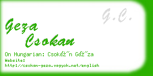 geza csokan business card